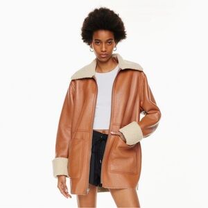 Wilfred Vegan leather Sherpa jacket